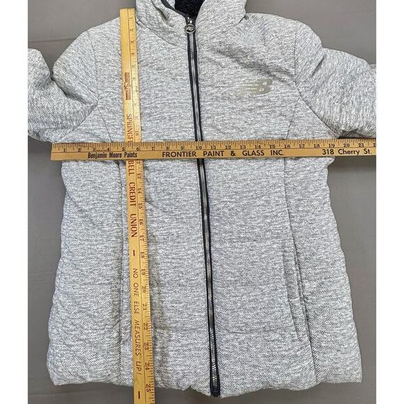 Women’s New Balance Chevron Puffer Jacket Fleece Lined Hooded Zip Front Size M - Picture 3 of 11